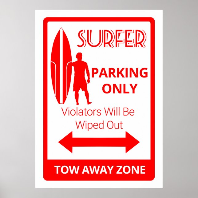 Surfer Parking Only Poster (Front)