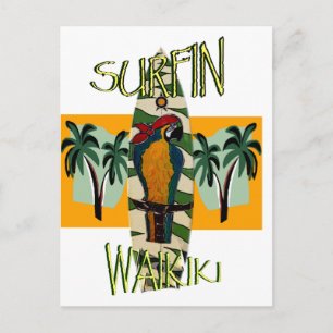 Surfer Parrot Postcard