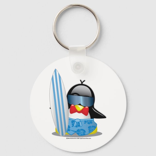 Surfer Penguin Key Ring (Front)