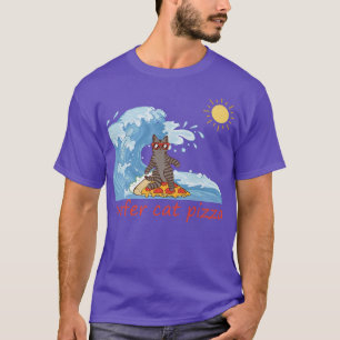 surfer retro pizza boy surfer cat pizza Cheese Su T-Shirt