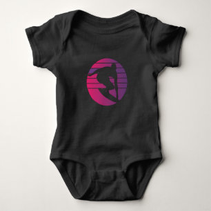 Surfer Retro Surfing Sunset Baby Bodysuit