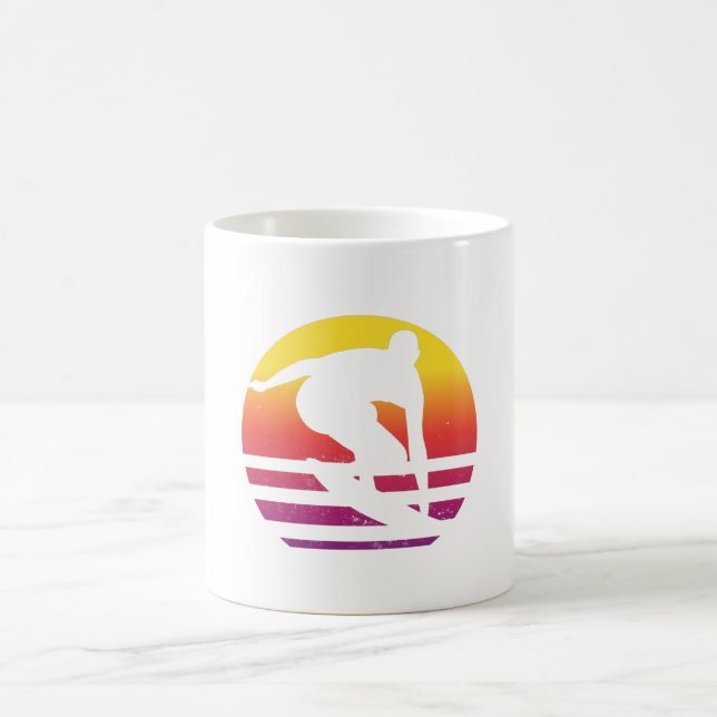 Surfer Retro Surfing Sunset Coffee Mug (Center)