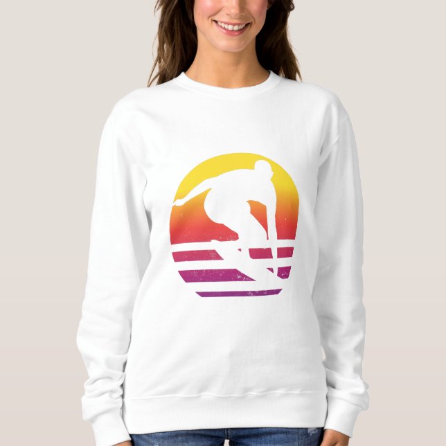 Surfer Retro Surfing Sunset Sweatshirt (Front)