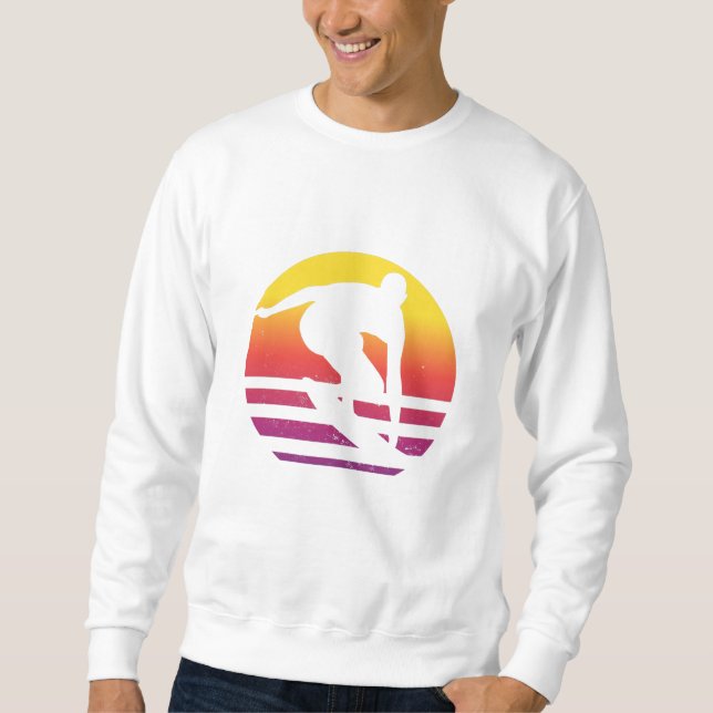 Surfer Retro Surfing Sunset Sweatshirt (Front)