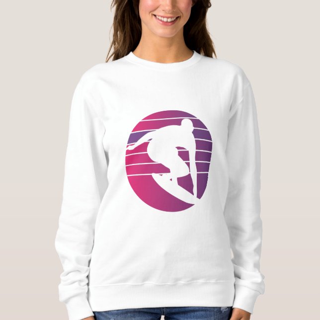 Surfer Retro Surfing Sunset Sweatshirt (Front)