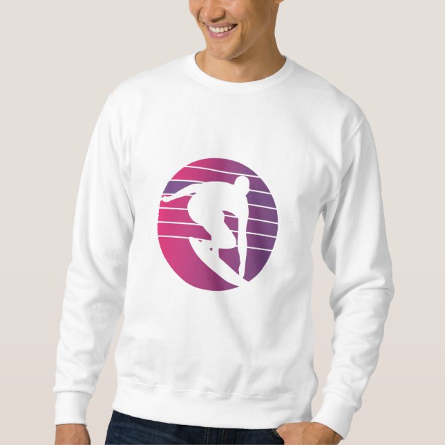 Surfer Retro Surfing Sunset Sweatshirt (Front)