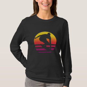 Surfer Retro Surfing Sunset T-Shirt