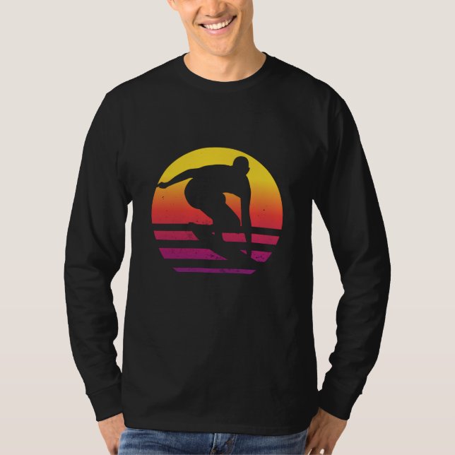Surfer Retro Surfing Sunset T-Shirt (Front)