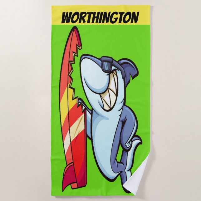 SURFER Shark Beach Towel (Front)