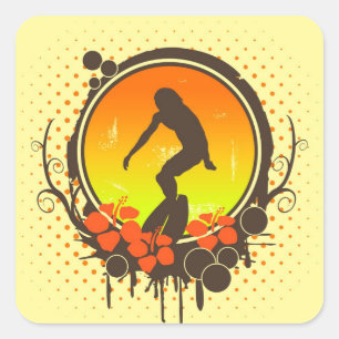 Surfer Square Sticker