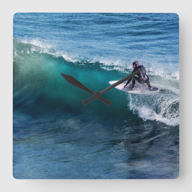 Surfer - Square Wall Clock - HAMbyWhiteGlove (Front)