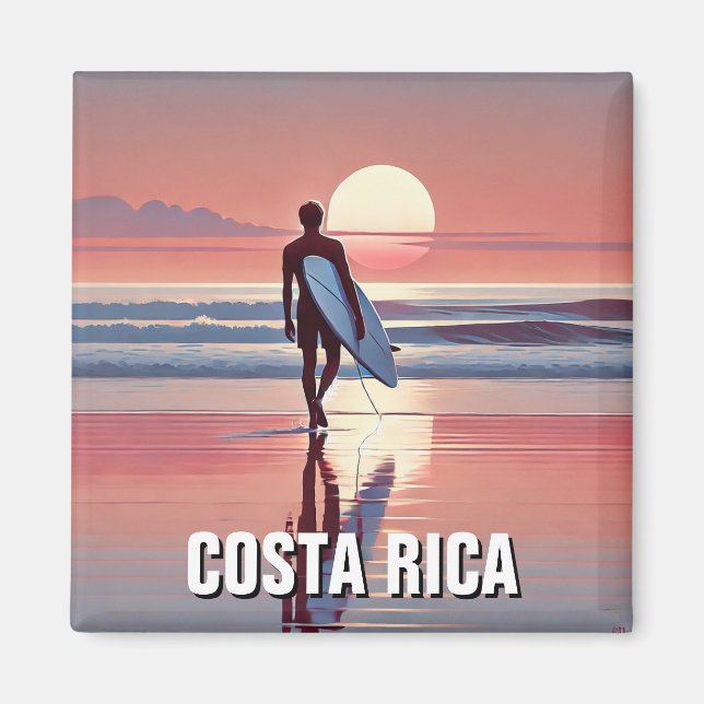 Surfer Sunset Costa Rica Magnet (Front)