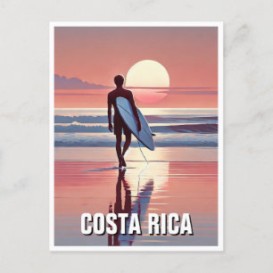 Surfer Sunset Costa Rica Postcard