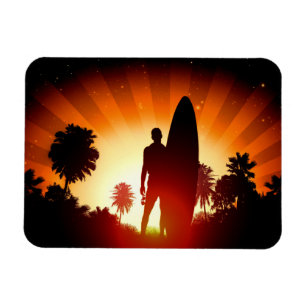 Surfer Sunset magnet
