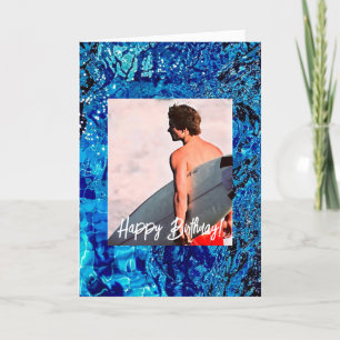 Surfer & Surfboard, Birthday Card