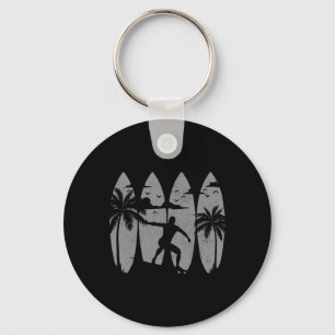 Surfer Surfboard Vintage Surfing Beach Summer Surf Key Ring