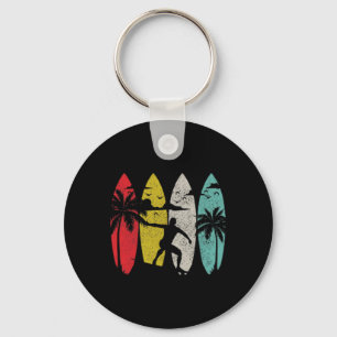 Surfer Surfboard Vintage Surfing Beach Summer Surf Key Ring