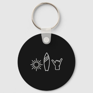Surfer Surfboard Vintage Surfing Beach Summer Surf Key Ring