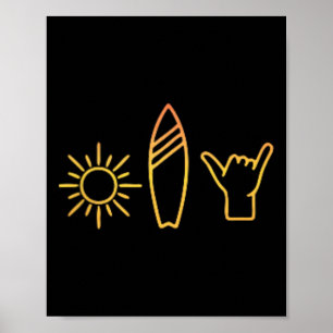 Surfer Surfboard Vintage Surfing Beach Summer Surf Poster