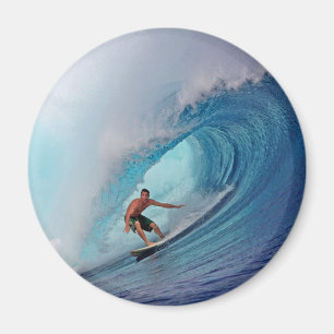 Surfer Surfing a Huge Wave Magnet