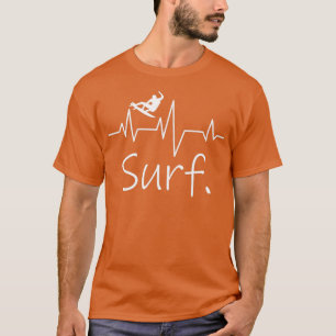 Surfer Surfing Shortboard Heartbeat Wave Lover T-Shirt
