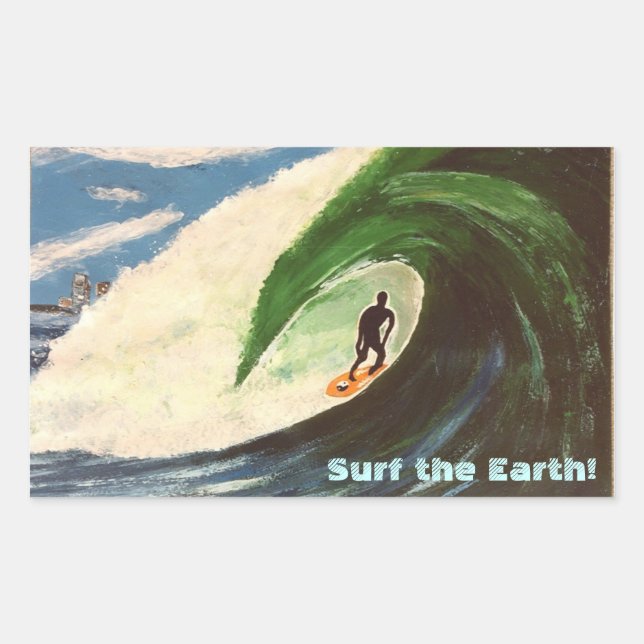 Surfer Surfing Surf Hawaii sticker art (Front)