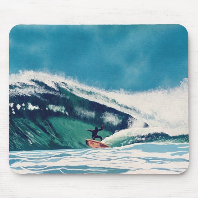 Surfer Surfing Tube Ride Wave Ocean Sea Mouse Pad (Front)