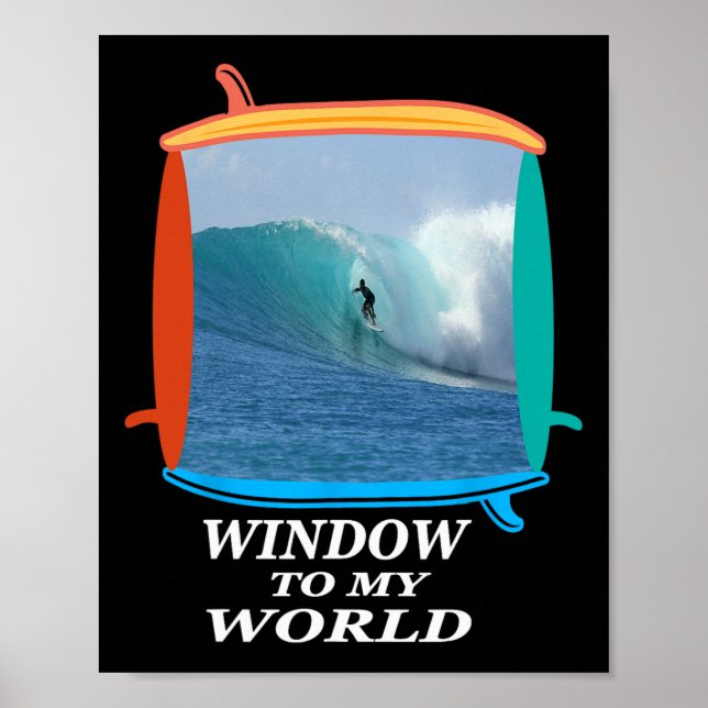 Surfer, Surfing, Waves, Ocean, Surfboards Window T Poster (Front)