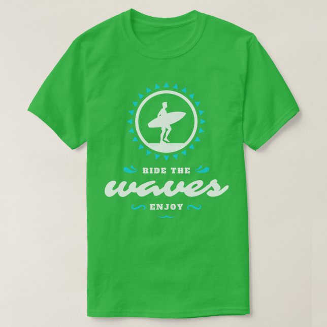Surfer Surfing Waves T-Shirt (Design Front)