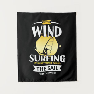 Surfer The Sail And The Wind Tapestry