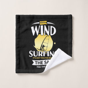 Surfer The Sail And The Wind Wash Cloth