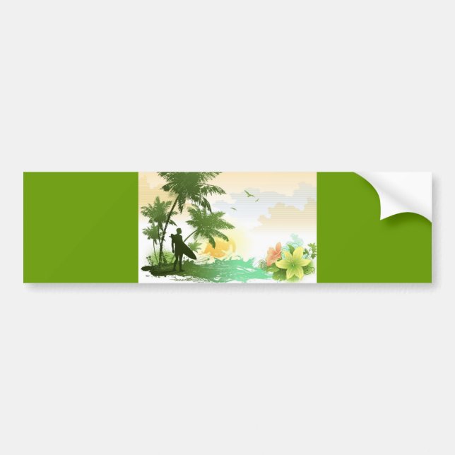Surfer Theme Bumper Sticker (Front)