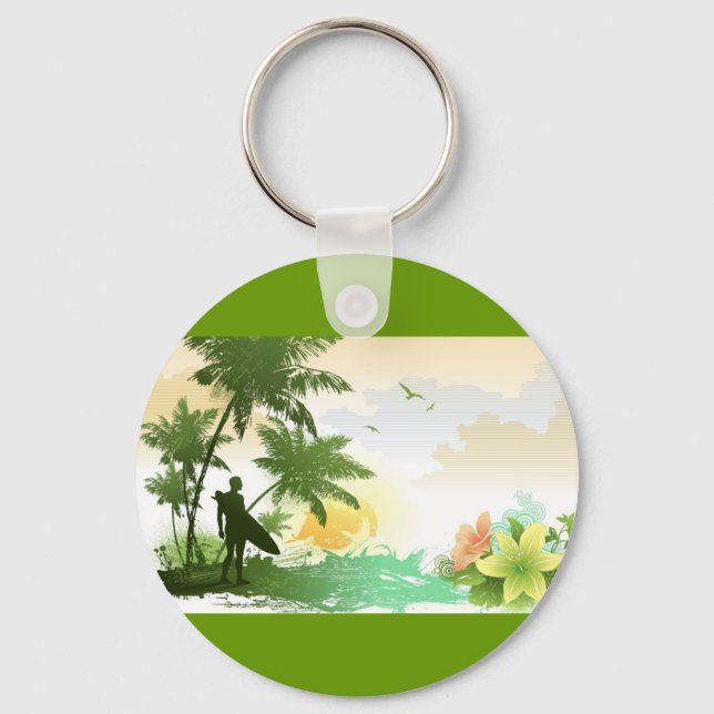 Surfer Theme Key Ring (Front)