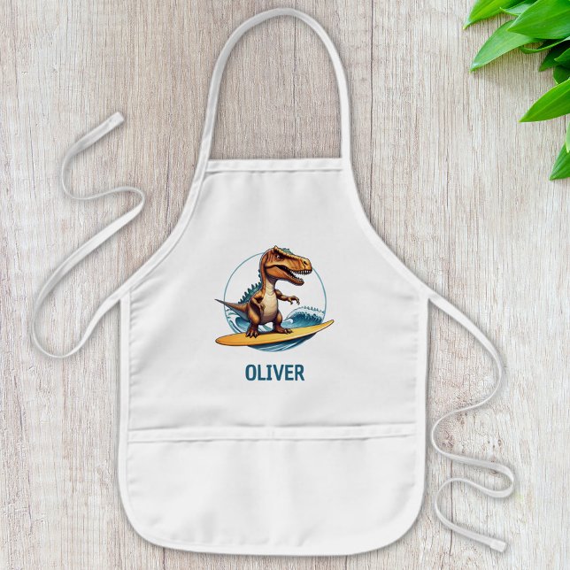 Surfer Trex Dinosaur Kids Apron (Creator Uploaded)