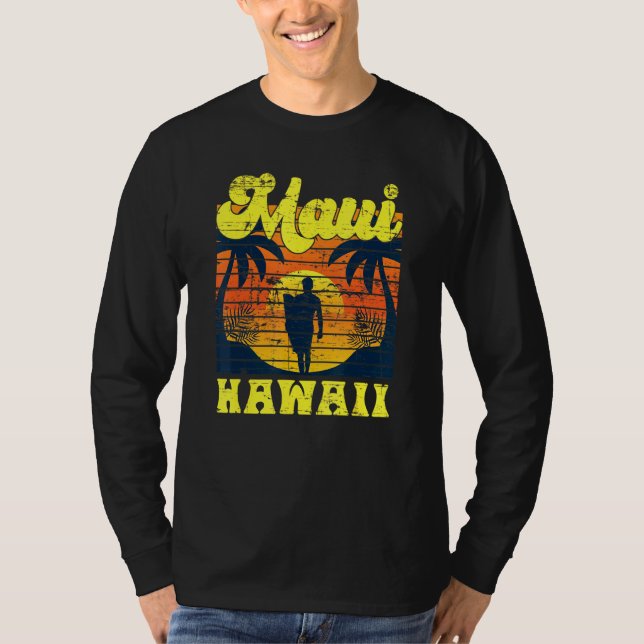 Surfer Tropical Sunset Hawaiian Summer Aloha Maui  T-Shirt (Front)
