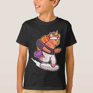 Surfer Unicorn Surfing Sushi Cat Anime Figure Seaf T-Shirt