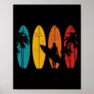 Surfer Vintage Surf Board Surfing Surfing Surfing Poster