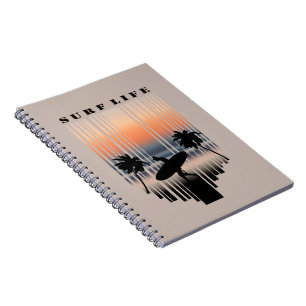 Surfer Walking Into Beach At Sunset Surf Life Notebook