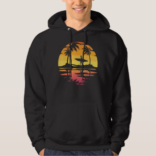 Surfer Water Sport Surfboard Tropical Sunset Surf Hoodie