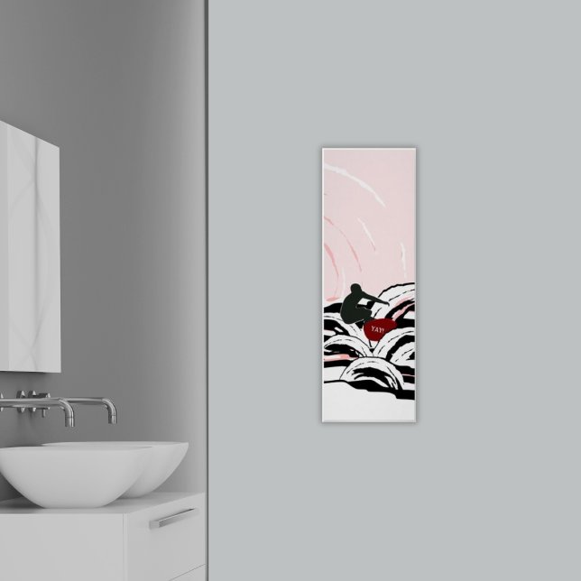 Surfer Wave Surfing At Sunrise Poster (Surfer Wave Surfing At Sunrise Poster - bathroom)