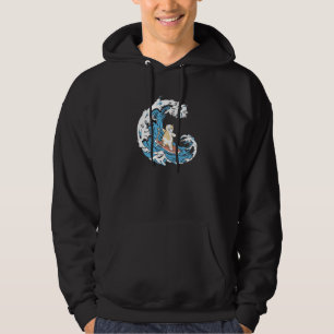 Surfer Waves Surfboard  Surfrider Cat Surfing Hoodie