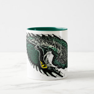 Surfer waves teal artistic theme coffee mug