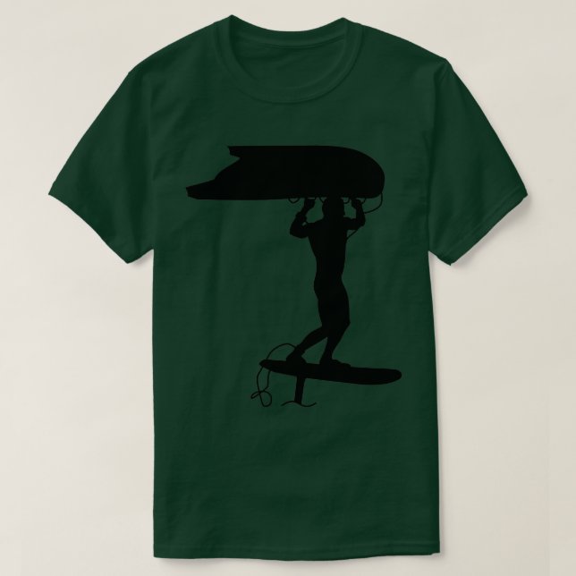 Surfer wing surfing with a foil wing T-Shirt (Design Front)