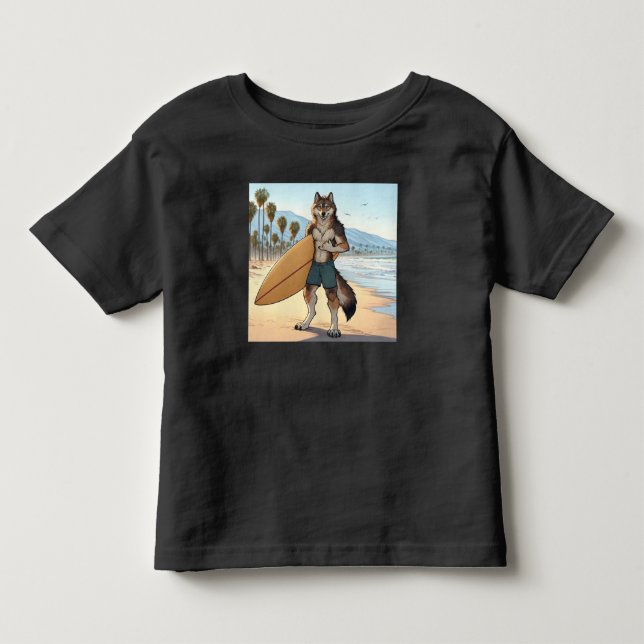 Surfer Wolf   Toddler T-Shirt (Front)