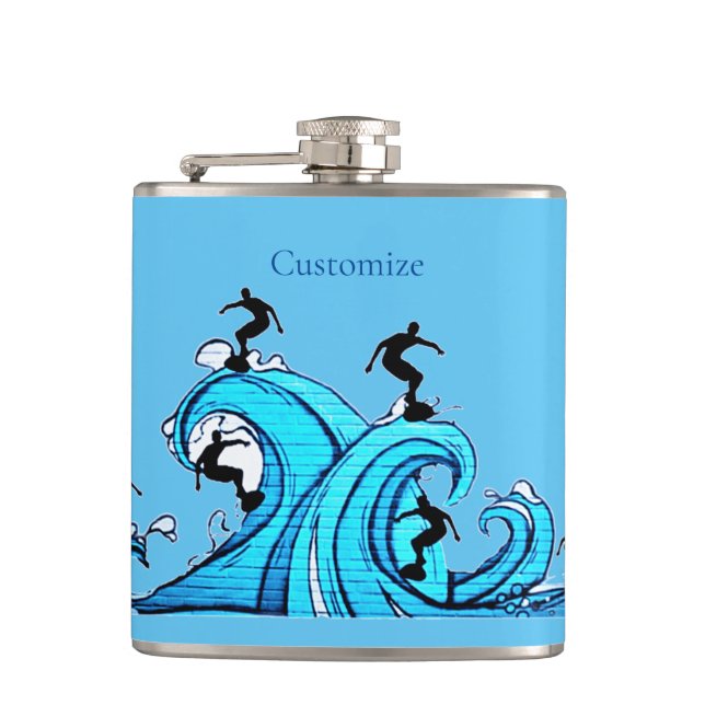 Surfers Everywhere Thunder_Cove  Hip Flask (Front)