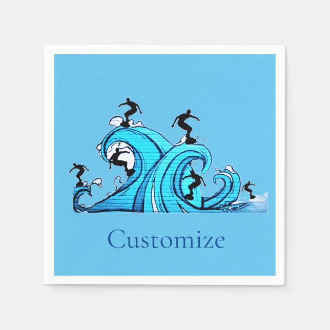 Surfers Everywhere Thunder_Cove  Napkin (Front)