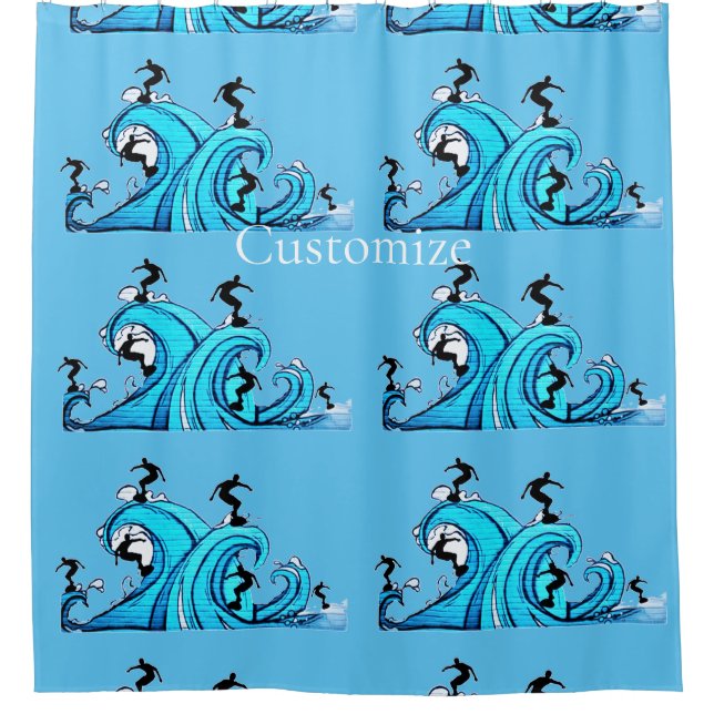 Surfers Everywhere Thunder_Cove  Shower Curtain (Front)