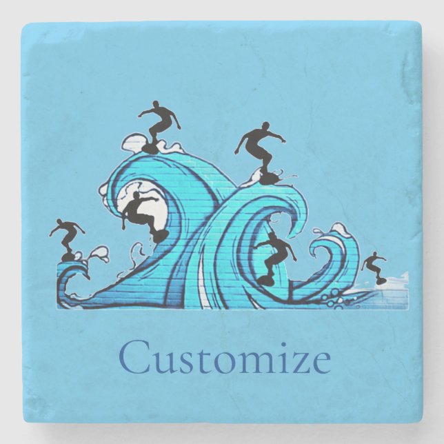 Surfers Everywhere Thunder_Cove  Stone Coaster (Front)
