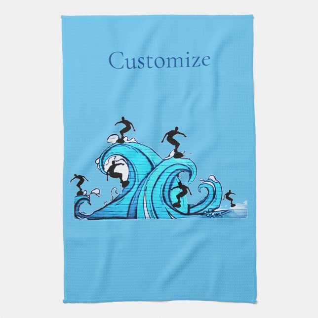 Surfers Everywhere Thunder_Cove  Tea Towel (Vertical)