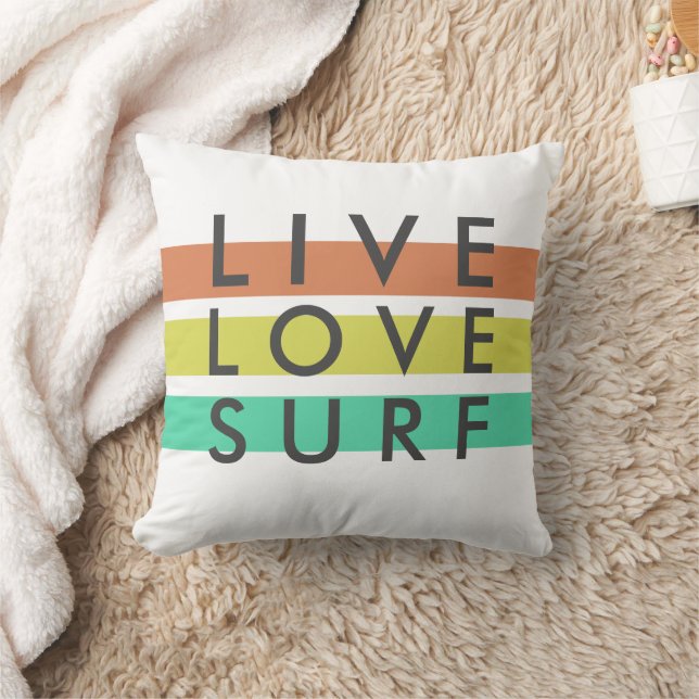 Surfers Live, Love, Surf Pillow (Blanket)